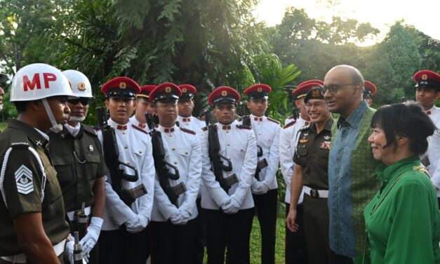President Tharman Shanmugaratnam Attends Monthly Changing of the Guard Ceremony at Istana
