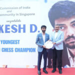 INDIAN CHESS PRODIGY GUKESH DOMMARAJU FELICITATED BY HIGH COMMISSION OF INDIA IN SINGAPORE