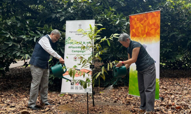 Strengthening Ties Through Green Initiatives: India and Singapore Unite for Tree-Planting Ceremony