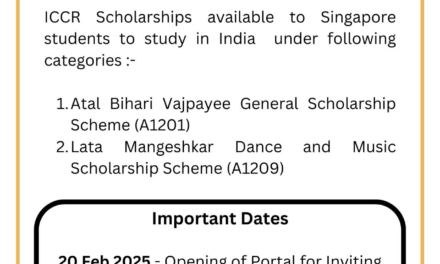 ICCR Scholarships 2025-2026 Open for Singapore Students