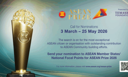 ASEAN Prize 2026 Seeks Outstanding Contributors to Regional Integration